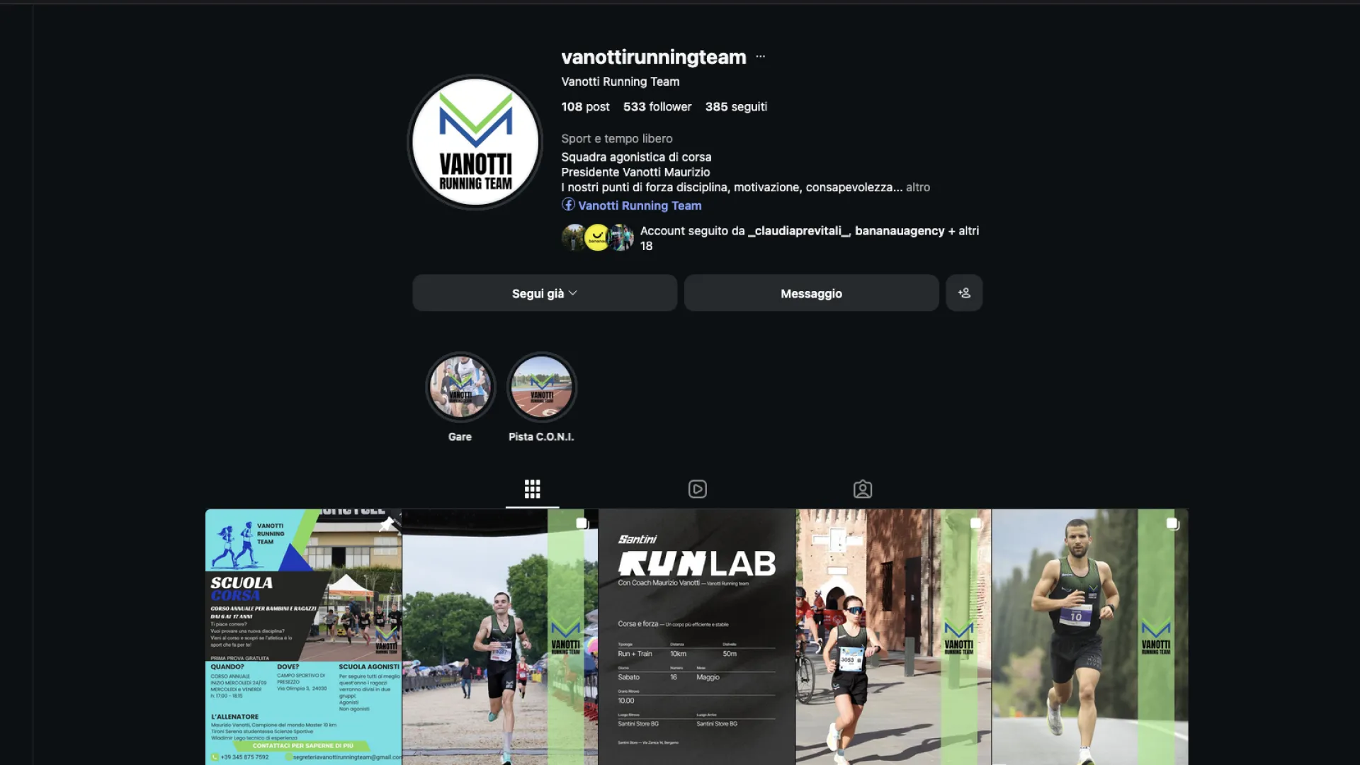 Vanotti Running team – scatto orizzontale